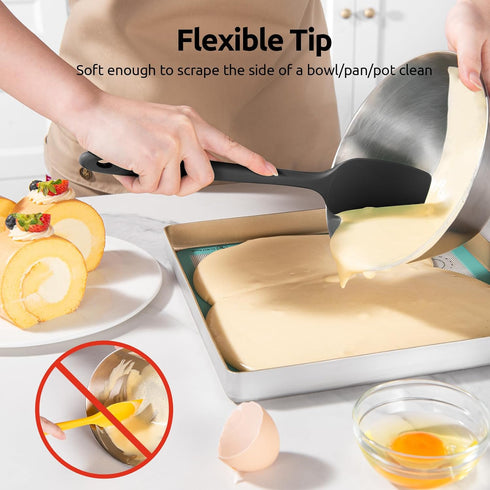 U-Taste Silicone Spatula Set with 600 Degrees Fahrenheit Heat Resistant (Black)...